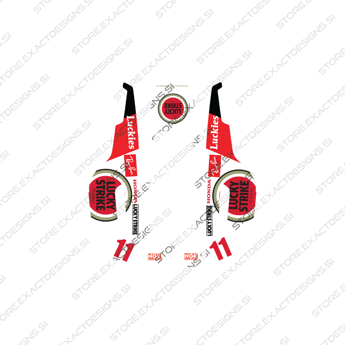 F1 Lucky Strike Honda – Aufkleber für Mammotion Mähroboter Exact Designs