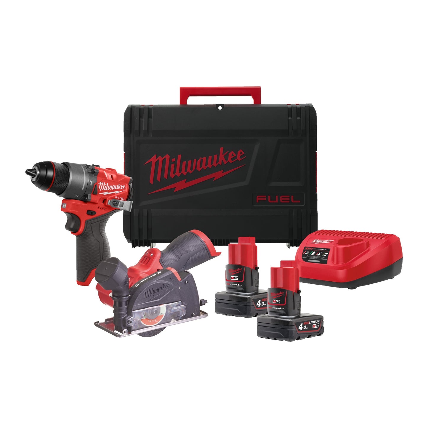 Milwaukee M12 FPP2G2-402X 12V FUEL Verktygspaket – Borr + Slagskruvdragare, Kit 2x4,0Ah