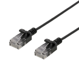 RJ 45 Kabel - Ultra Slim U/UTP Cat,6 patchkabel, 2,6mm, 2m, svart