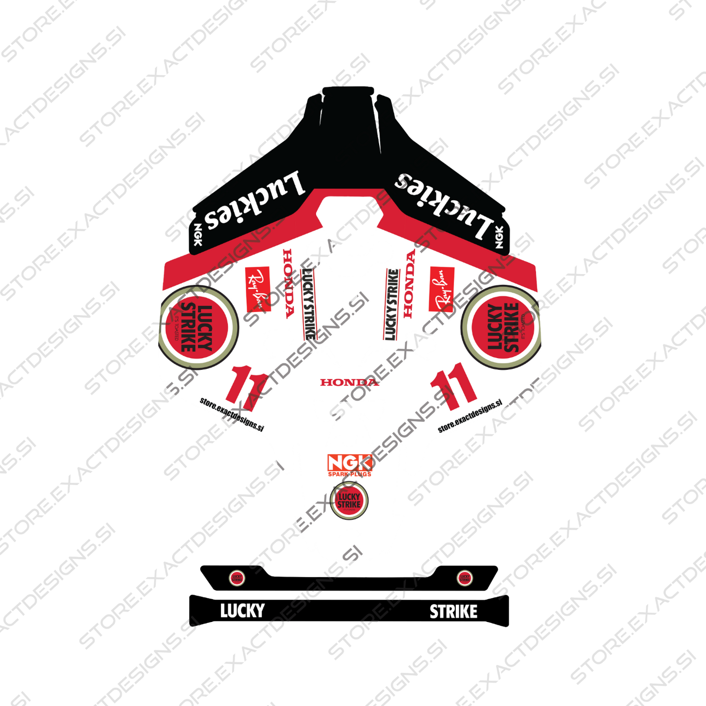 F1 Lucky Strike Honda – Aufkleber für Mammotion Mähroboter Exact Designs