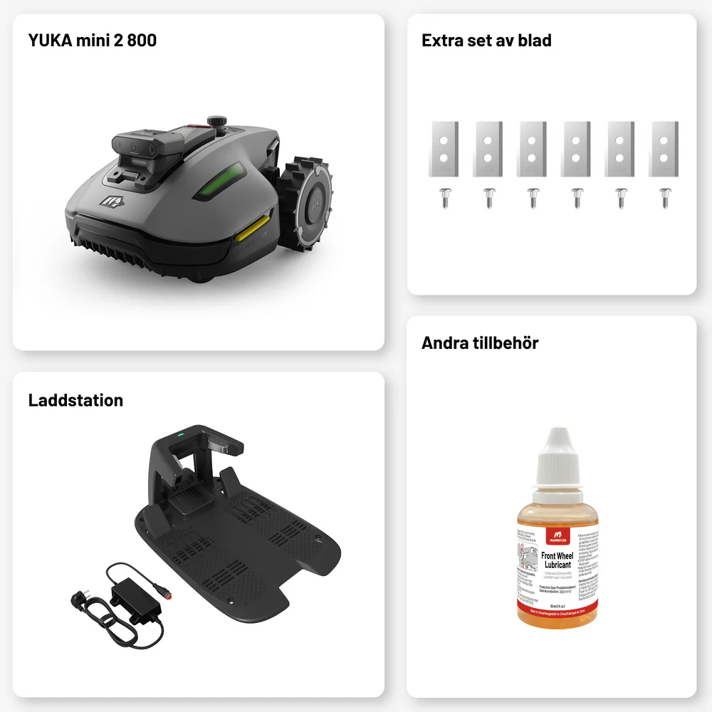 Mammotion YUKA Mini 2 800 Robotgräsklippare utan slinga 800 m² AI Vision 2026
