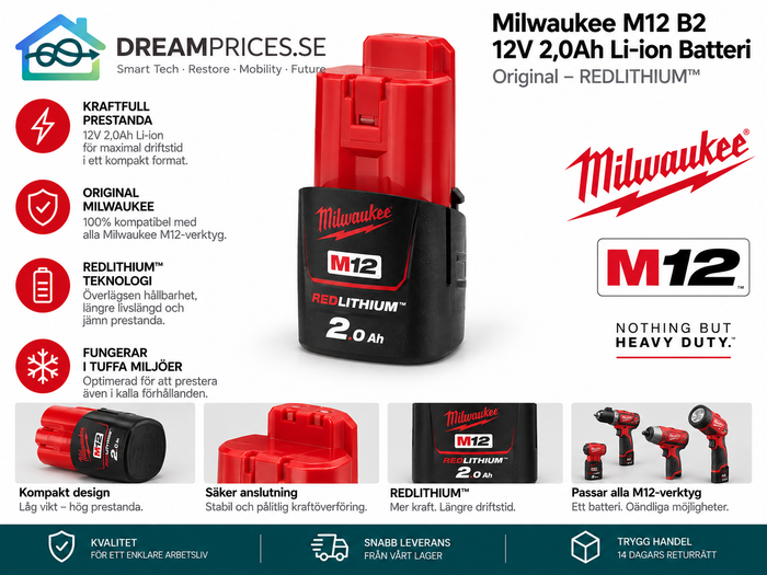 Milwaukee M12 Batterier