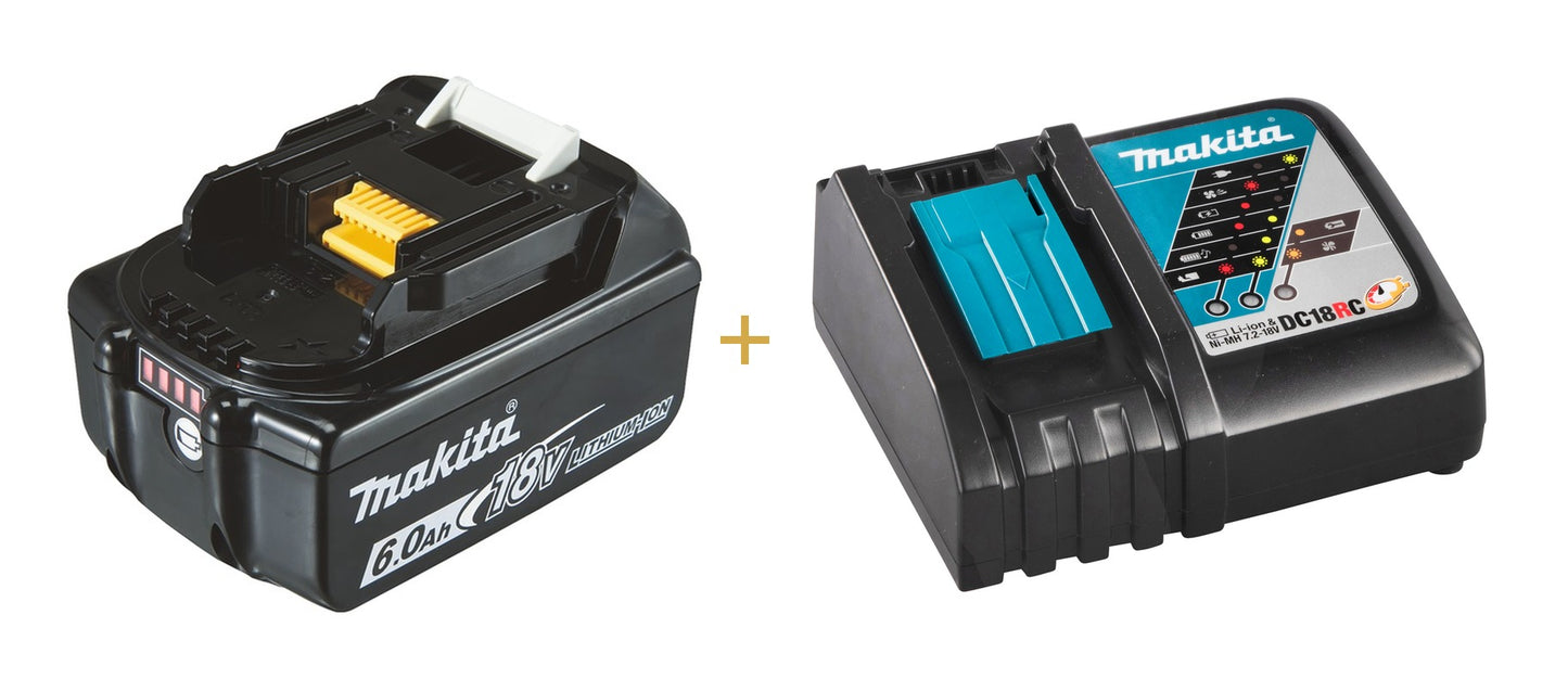 Makita BL1860B + DC18RC – Batteri &amp; Snabbladdare Paket